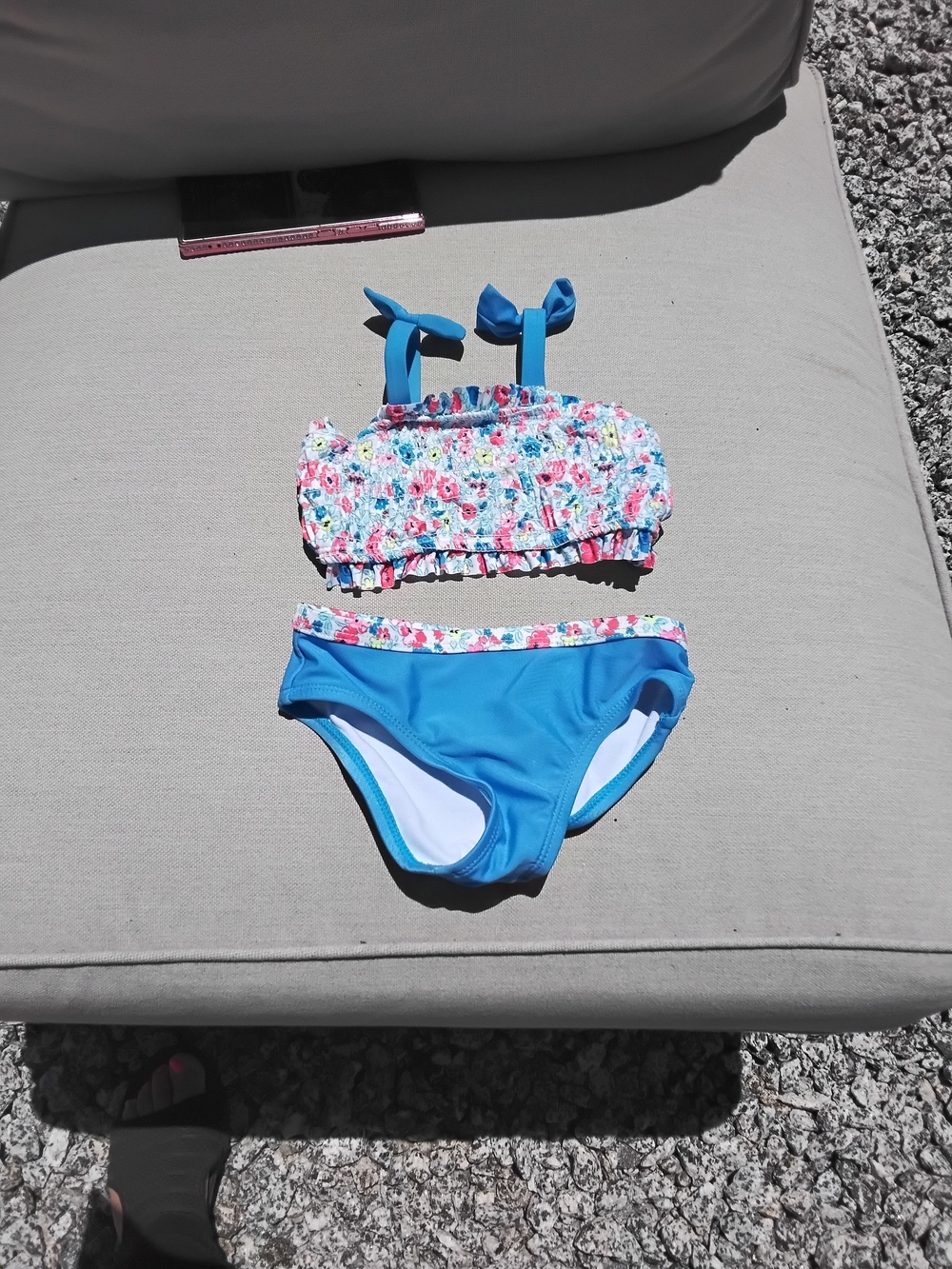 wonder nation Blue Floral Ruffle Two-Piece Swim Set